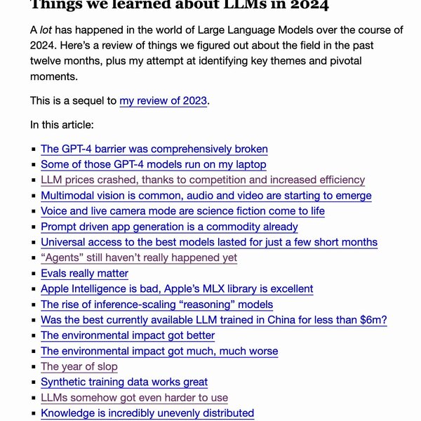 [Ride Home] Simon Willison: Things we learned about LLMs in 2024